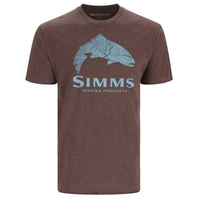 Футболка Simms Wood Trout Fill T-Shirt, Brown Heather