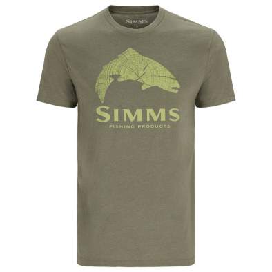 Футболка Simms Wood Trout Fill T-Shirt, Military Heather-Neon