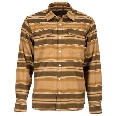 Рубашка Simms Gallatin Flannel LS Shirt, Dark Bronze Strip