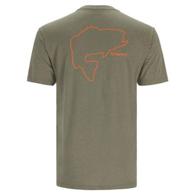 Simms Bass Outline T-Shirt, Military Heather