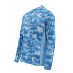 Футболка Simms Solarflex LS Crewneck - Print, Hex Camo Sky Blue