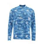 Футболка Simms Solarflex LS Crewneck - Print, Hex Camo Sky Blue