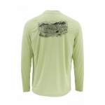 Футболка Simms Solarflex LS Crewneck - Graphic Print, Record Light Green
