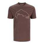Simms Trout Outline T-Shirt, Brown Heather