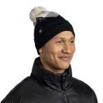 Buff Knitted Hat, Tatik Black
