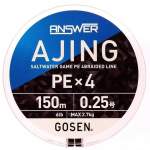 GOSEN Answer Ajing PE×4 150m #0.25 PE, Cocktail Orange