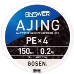 GOSEN Answer Ajing PE×4 150m #0.2 PE, Cocktail Orange