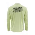 Футболка Simms Solarflex LS Crewneck - Graphic Print, Record Light Green