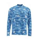 Футболка Simms Solarflex LS Crewneck - Print, Hex Camo Sky Blue