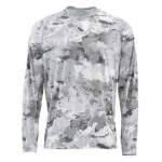 Simms SolarFlex LS Crewneck - Print, Cloud Camo Grey