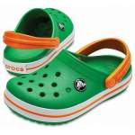 CROCS Crocband Clog K Grass Green-White-Blazing Orange