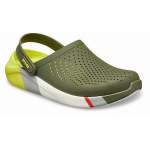 CROCS LiteRide Colorblock Clog Army Green-White
