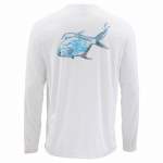 Simms SolarFlex LS Crew - Graphic Print, Cloud Camo Permit Mist