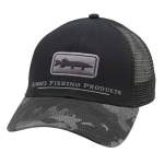 Simms Musky Icon Trucker, Hex Flo Camo Carbon