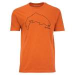 Simms Trout Outline T-Shirt, Adobe Heather
