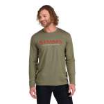Simms Logo LS Shirt, Military Heather