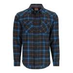 Simms Santee Flannel LS Shirt, Black-Bright Blue Window Pane Ombre