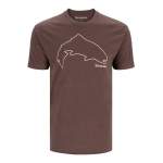 Simms Trout Outline T-Shirt, Brown Heather