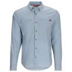 Simms BugStopper LS Shirt, Steel Blue Plaid