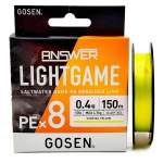 GOSEN Answer Light Game PE×8 150m #0.4 PE, Cocktail Yellow