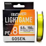 GOSEN Answer Light Game PE×8 150m #0.5 PE, Cocktail Yellow