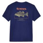 Simms Bass Ruler T-Shirt, Navy