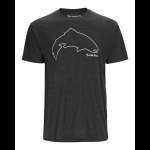 Simms Trout Outline T-Shirt, Charcoal Heather