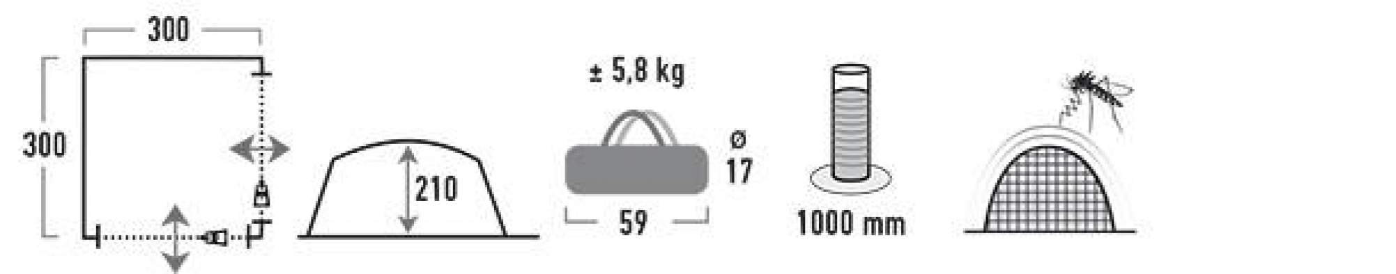 High Peak PAVILLON, светло-серый/тёмно-серый