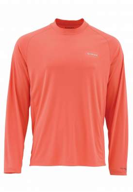 Simms Solarflex LS Crewneck Solid, Dark Coral