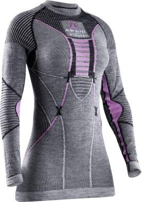 X-BIONIC APANI® 4.0 MERINO SHIRT ROUND NECK LG SL WMN, S, Black-Grey