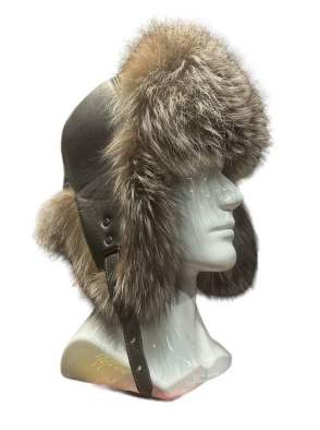 Шапка Беркаль Лиса чернобурка, чёрно-белый