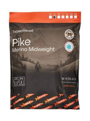 Купить Термобельё Pike Merino Midweight, чёрный Термобельё Pike Merino Midweight, чёрный