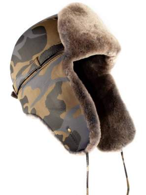 Шапка-ушанка Беркаль Овчина, камуфляж