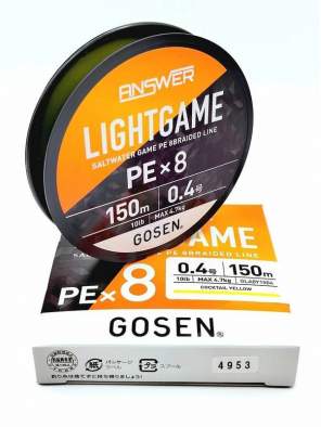 Купить GOSEN Answer Light Game PE×8 150m #0.4 PE, Cocktail Yellow GOSEN Answer Light Game PE×8 150m #0.4 PE, Cocktail Yellow