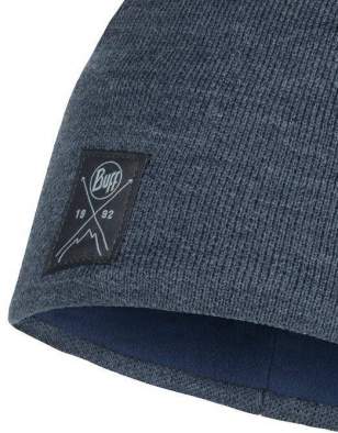 Buff Knitted & Fleece Band Hat, Solid Navy