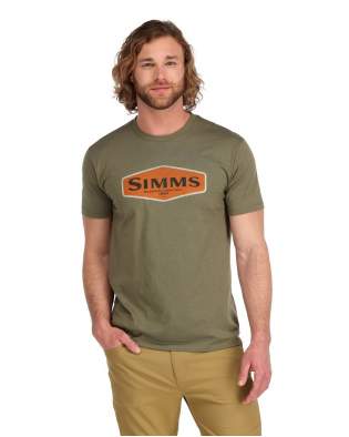 Simms Logo Frame T-Shirt, Military Heather