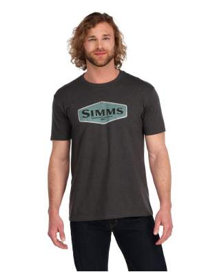 Simms Logo Frame T-Shirt, Charcoal Heather