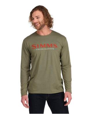 Simms Logo LS Shirt, Military Heather