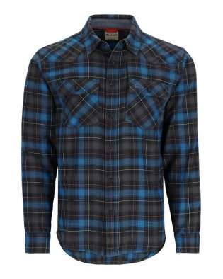 Рубашка Simms Santee Flannel LS Shirt, Black-Bright Blue Window Pane Ombre