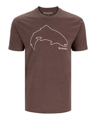 Футболка Simms Trout Outline T-Shirt, Brown Heather