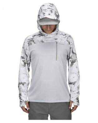 Купить Simms SolarFlex UltraCool Hoody, Cloud Camo Grey Simms SolarFlex UltraCool Hoody, Cloud Camo Grey