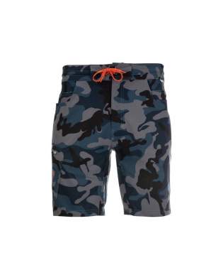 Simms Seamount Board Shorts, Woodland Camo Storm