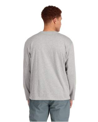 Купить Simms Logo LS Shirt, Grey Heather Simms Logo LS Shirt, Grey Heather