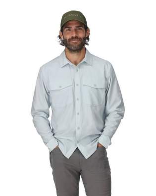 Simms No-See-Um Bugstopper LS Shirt, Bimini Blue Heather