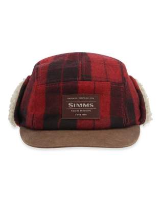Simms Coldweather Cap, Red Buffalo Plaid