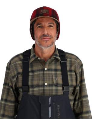Купить Simms Coldweather Cap, Red Buffalo Plaid Simms Coldweather Cap, Red Buffalo Plaid