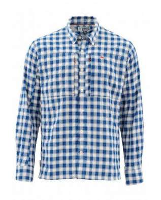 Рубашка Simms BugStopper LS Shirt, Plaid Admiral Blue