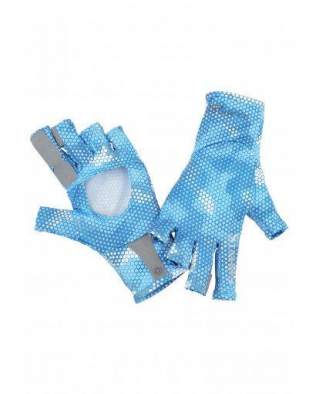 Перчатки Simms Solarflex Sunglove, Hex Camo Sky Blue