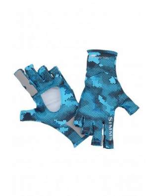 Перчатки Simms Bugstopper SunGlove, Hex Camo Cobalt