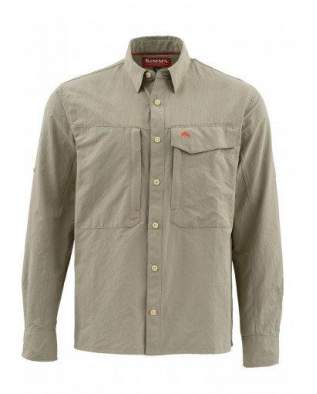 Рубашка Simms Guide LS Shirt - Solid, Dark Khaki